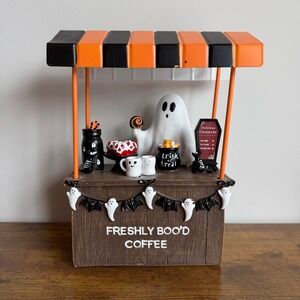 New Freshly Boo'd Coffee Stand Halloween Ghost Figurine Coffee Drink Latte